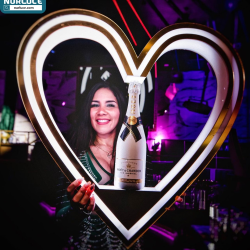 Rechargeable Nightclub Party Heart Shaped LED Champagne Bottle Presenter Bottles Glorifier Lighted