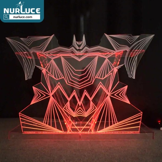 Customized Nightclub Bar LED Promotional Supplies LED DJ Booth Facade China Factory Price Led Displays Dj Equipment Light Acrylic Mixer Music Mixer Table For Dj Custom Logo Nightshop Mixer Booth