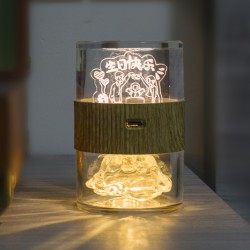 Customizable USB Happy Birthday LED Night Light Warm White Acrylic Rose Personalized Line Art Design Perfect Christmas Gift