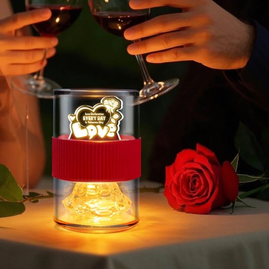 Customized Nightclub Bar LED Promotional Supplies Bar Table Lamps Customized Valentines Day Gift Lamps 3D LED Acrylic Night Light Creative USB Desk Lamp with Personalized Patterns for Bedroom